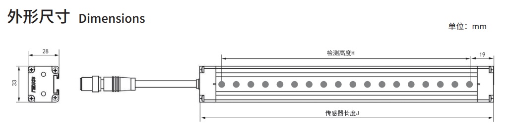 SMTC型測量光柵外形尺寸圖